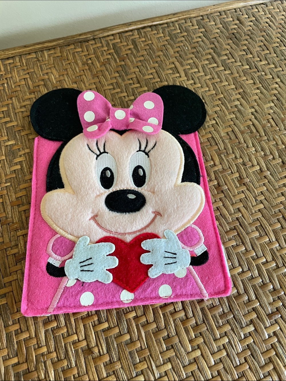 Vintage Minnie Mouse Felt Dimensional Card Sleeve Holder By Hallmark